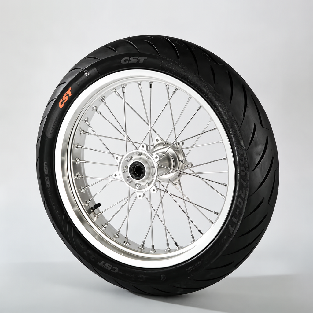 17-Inch Silver Supermoto Wheel Set for Sur-Ron Light Bee