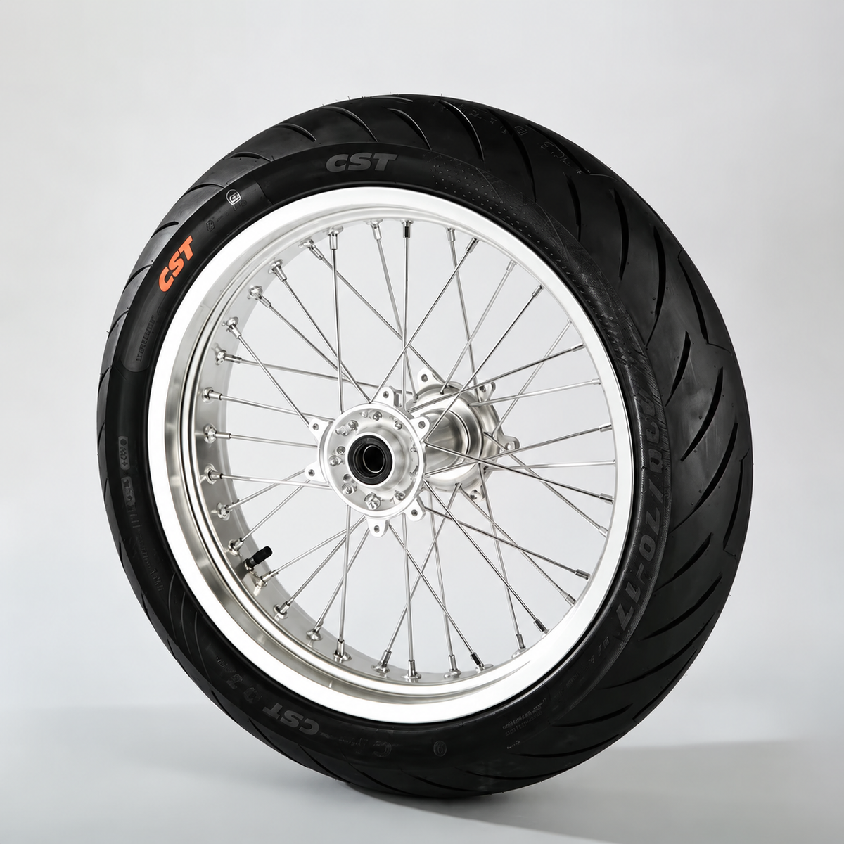 17-Inch Silver Supermoto Wheel Set for Sur-Ron Light Bee
