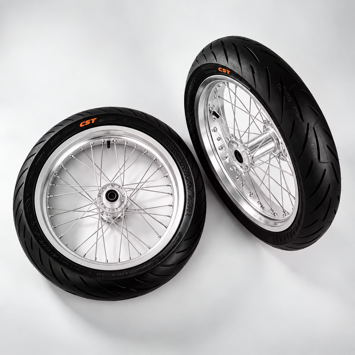 17-Inch Silver Supermoto Wheel Set for Sur-Ron Light Bee