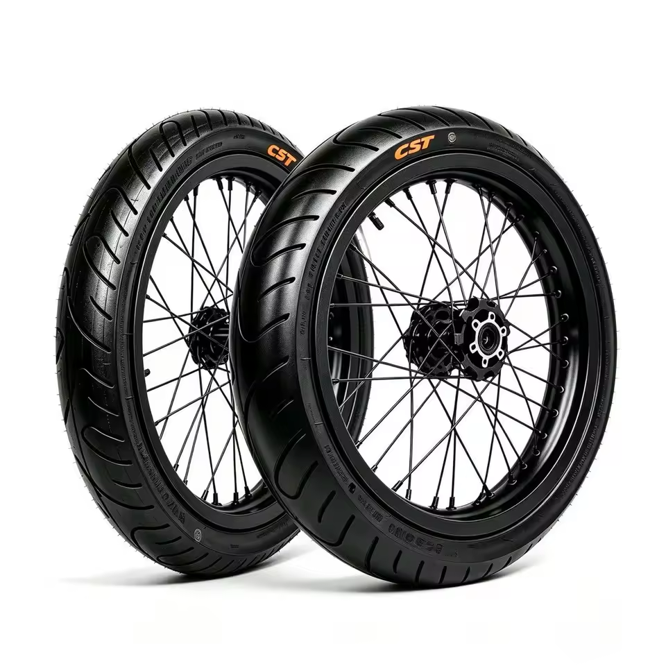 17-Inch Black Supermoto Wheel Set for Sur-Ron Light Bee X